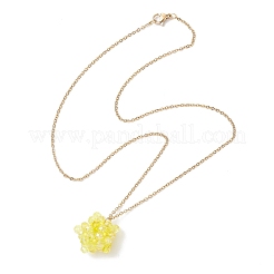 Collane con catena in acciaio inossidabile 304 con ciondolo a forma di stella con perline di vetro fatte a mano per donna&nbsp;NJEW-MZ00118-03