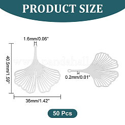 50 шт. филигранные подвески из нержавеющей стали 201 STAS-UN0051-13