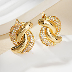 Элегантные серьги-гвоздики из латуни с прозрачным кубическим цирконием&nbsp;NN5880-1