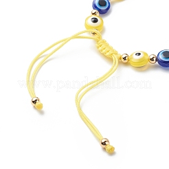 Плоские круглые браслеты из смолы от сглаза с деревом жизни&nbsp;BJEW-JB08740-04