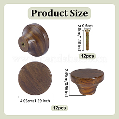 Runde Schubladengriffe aus Holz&nbsp;AJEW-WH0752-203