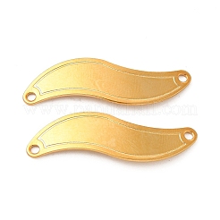 201ステンレススチールコネクタチャーム  ウェーブリンク  24KGP本金メッキ  30x9x0.8mm  穴：1.5mm&nbsp;STAS-P320-06G
