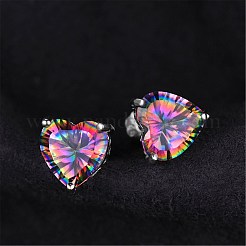 Латунь горный хрусталь серьги EJEW-BB64065-A