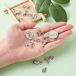 Подвески в форме лягушек из сплава в тибетском стиле и оправы из стразов&nbsp;TIBEP-TA0002-34AS-RS