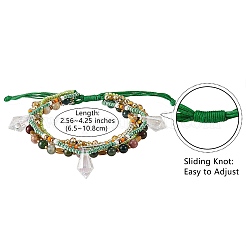 Perline di semi di vetro scintillanti 5 cavigliera a strati&nbsp;AJEW-SW00006-01