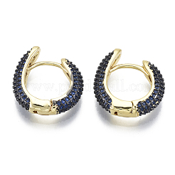 Серьги-кольца из латуни с микро-паве из фианита KK-R137-015B-NF