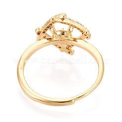 Ромбовидная латунь микропаве прозрачный кубический цирконий чашка колышек закрепка кольца KK-T076-10G