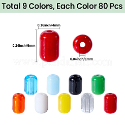 720 Stück 9 Farben undurchsichtige Jade-Imitationsglasperlen&nbsp;GLAA-SC0003-02