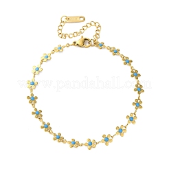 Браслеты из нержавеющей стали 304 с эмалированными звеньями для женщин BJEW-M096-01G