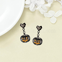 Серьги-гвоздики с подвесками из эмали из сплава тыквы на Хэллоуин FS-WG02254-01