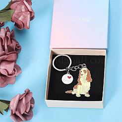 Wewaysmile собака брелок для ключей автомобильный брелок для ключей брелок для питомца милый брелок для ключей с собакой портативный металлический брелок подарок для любителя домашних животных день рождения щенок тематические вечеринки принадлежности (собака-кокер) JX800A