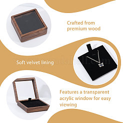 Aufbewahrungsboxen für Halsketten aus Holz mit Sichtfenster und Magnetdeckel&nbsp;CON-WH0107-106