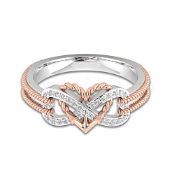 Кольца для женщин из сплава с изображением сердца и бесконечности и кристаллами-стразами&nbsp;FS-WG07318-10