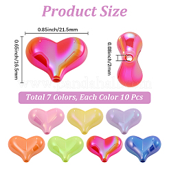 70 шт. 7 стиля AB цветные акриловые бусины с покрытием PACR-PA0001-08