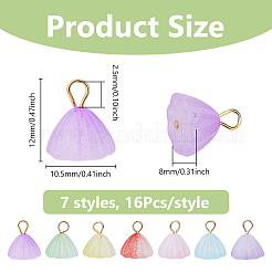 112 шт. 7 стиля двухцветных акриловых подвесок PALLOY-HY00033