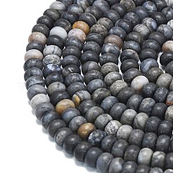 Нити натуральных африканских черных опаловых бусин&nbsp;G-P575-A31-8x5mm