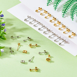 32 шт. 8 стиля фурнитуры для сережек-гвоздиков из нержавеющей стали 304 STAS-TA0002-97