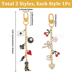 2 pz 2 stili decorazioni pendenti in lega smaltata&nbsp;HJEW-BM0001-46B
