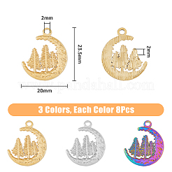 24 шт. подвески из нержавеющей стали 304 двух цветов&nbsp;STAS-DC0013-13