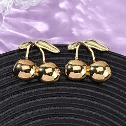 Серьги-гвоздики в форме вишни из нержавеющей стали 304&nbsp;EJEW-L304-02G