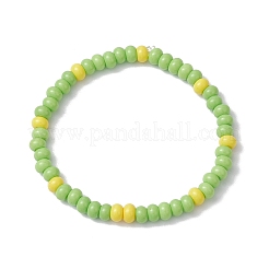 Braccialetti con perline di vetro placcato in forno a rondelle&nbsp;BJEW-JB10784