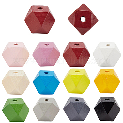 36шт 12 цвета деревянные бусины WOOD-SP0001-52B