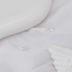 1 пара серег-гвоздиков из латуни со стразами&nbsp;EJEW-LP0004-80