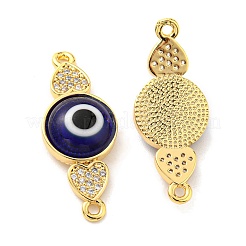 Ciondoli connettore in ottone con micro pavé di zirconi chiari&nbsp;KK-K338-03G-01
