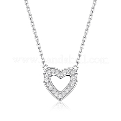 Collier pendentif cœur en argent orné de zircon&nbsp;BP6490