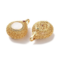 Стойка покрытие латунь rd кубический цирконий бусины клетка подвески KK-K362-10G