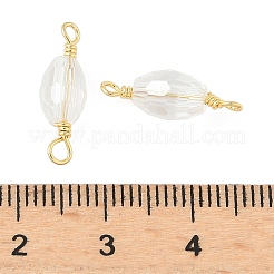 Граненые прозрачные стеклянные овальные соединительные подвески&nbsp;KK-C097-02G