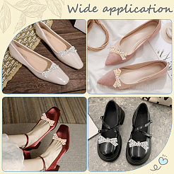 4 шт. 2-цветные украшения для обуви из сплава со стразами в виде банта FIND-CP0002-25