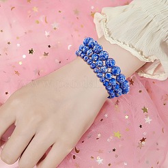 Ensemble de bracelets extensibles en perles rondes en jaspe impérial synthétique 3 pièces 3 tailles&nbsp;BJEW-SW00064-33