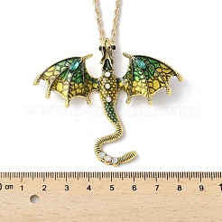 Ожерелья с подвеской в виде дракона из сплава эмали&nbsp;LS-NJEW-V005-01AG-02