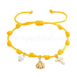Bracelets à breloques en laiton et perles d'imitation&nbsp;DP7998-8