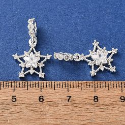 Europäische Anhänger mit klarem Zirkonia in Pavé-Fassung aus Messing&nbsp;CU-CBAEC99-26S
