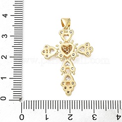 Pendentifs avec zircon cubiques à micro-pavés en laiton&nbsp;KK-H279-09G-03