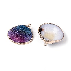 Подвески с краской и гальваникой из натуральных морских раковин&nbsp;SSHEL-N042-16A