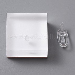 Квадратные акриловые подставки для колец для пальцев RDIS-WH0001-22