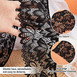 10 ярд двухцветной нейлоновой эластичной кружевной ленты с цветочной вышивкой&nbsp;OCOR-PH0005-87