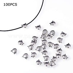 Сплавочные овальные бусины тибетского стиля &nbsp;TIBEP-PH0004-90-NR-WH