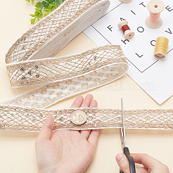 Лента из полиэстера с ромбовидным узором и пайетками&nbsp;OCOR-WH0047-49A