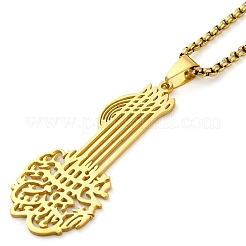 Кулон-гитара в виде узла викингов из нержавеющей стали 201 NJEW-S007-03G