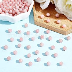 2 нити гальванизированных бусин из натурального розового опала G-FH0001-71