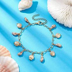 Акриловые браслеты с подвесками в форме ракушки BJEW-JB10142
