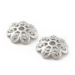Tappi di perline in zirconia cubica trasparente micro pavé in ottone&nbsp;KK-G425-05C-P