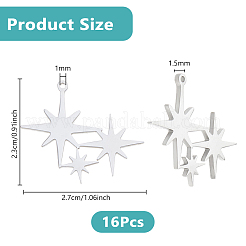 16 шт. подвески из нержавеющей стали 201&nbsp;STAS-DC0016-89P