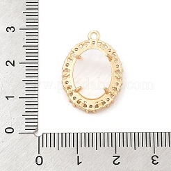 Латунные микропаве прозрачные подвески с фианитом&nbsp;KK-C080-05G