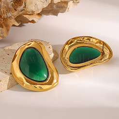 Серьги-гвоздики Nuggets из нержавеющей стали 304 с полимерной смолой&nbsp;FS-WGE3242-01