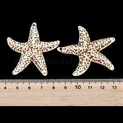 スプレー塗装された不透明アクリルパーツ  模造シェル  ヒトデのチャーム  48x45x9mm  穴：1.5mm  約87個/500g&nbsp;ACRP-F003-03K